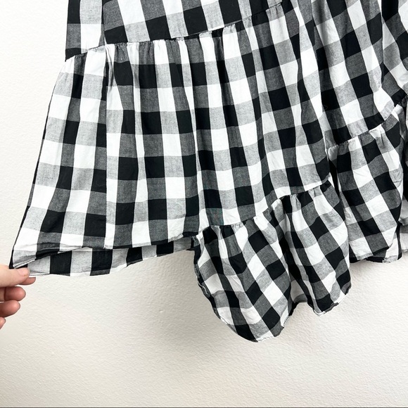 FARROW Chaumont Dress in Black and White Buffalo Check, Asymmetrical Hem, Size S - Picture 5 of 13